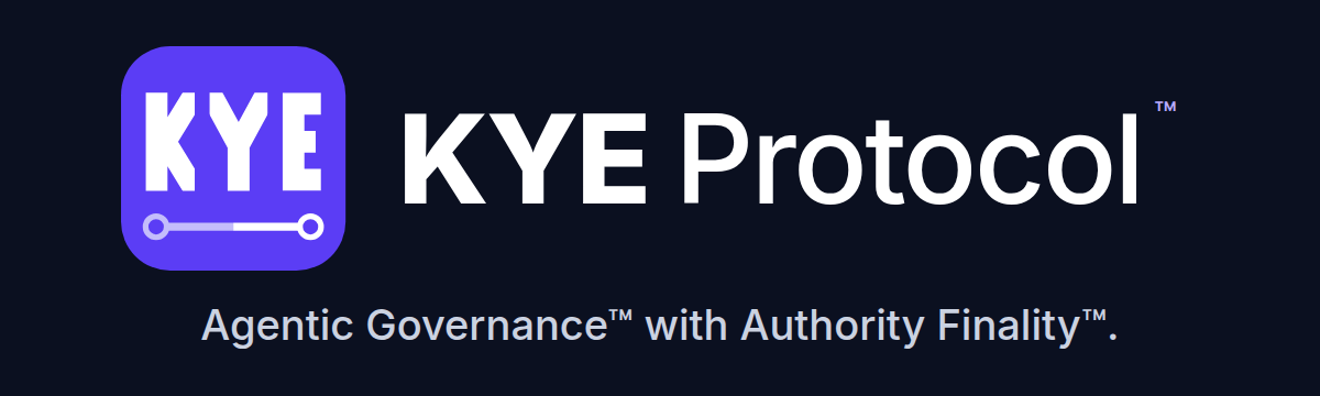 KYE Protocol™ logo on a dark background